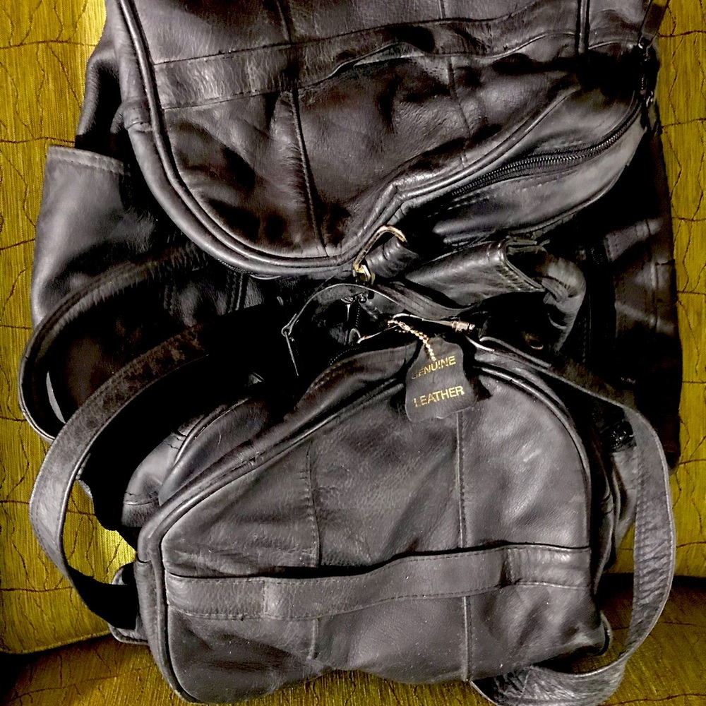 Leather overnight bag